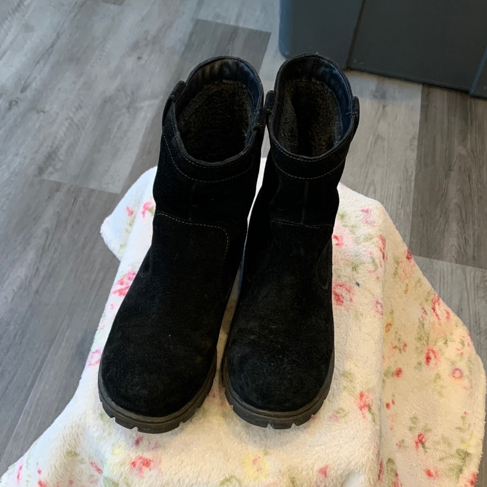 boc Black Suede Slip-On Ankle Booties